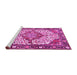 Sideview of Machine Washable Medallion Pink Traditional Rug, wshtr4711pnk