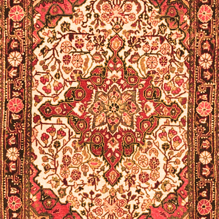 Serging Thickness of Machine Washable Medallion Orange Traditional Area Rugs, wshtr4711org