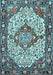 Medallion Light Blue Traditional Rug, tr4711lblu