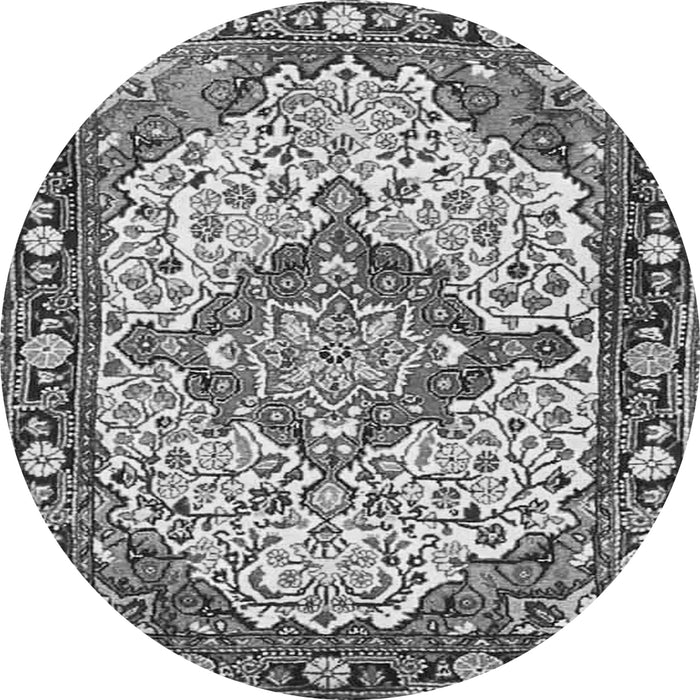 Machine Washable Medallion Gray Traditional Rug, wshtr4711gry