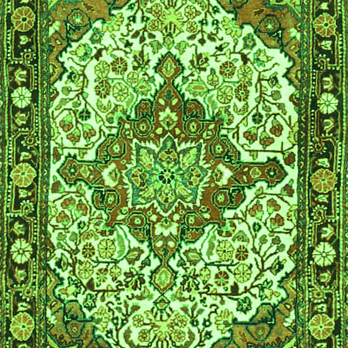 Medallion Green Traditional Rug, tr4711grn
