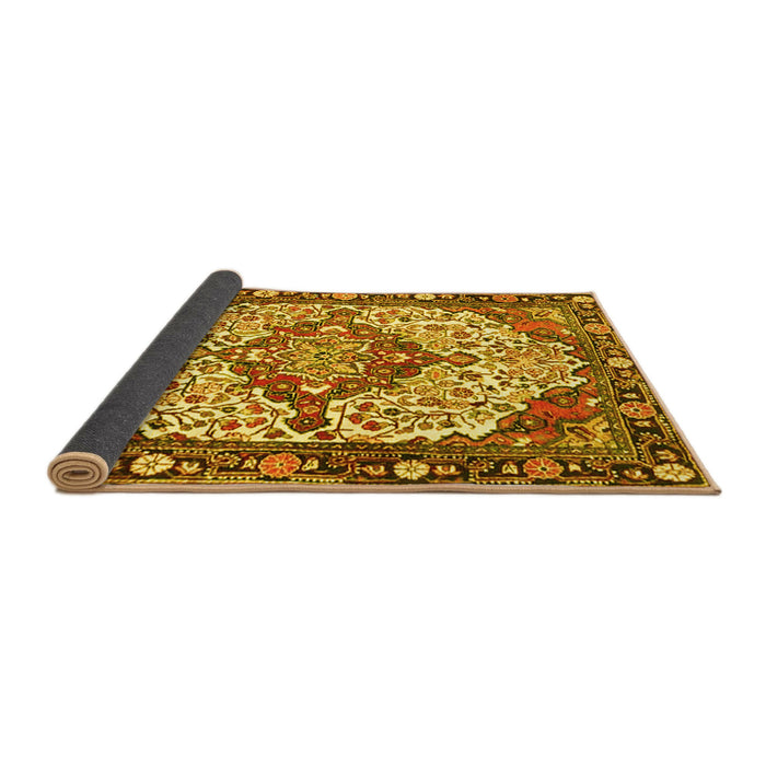 Sideview of Medallion Yellow Traditional Rug, tr4711yw