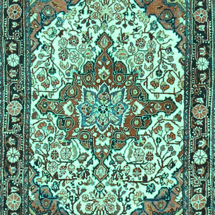Medallion Turquoise Traditional Rug, tr4711turq