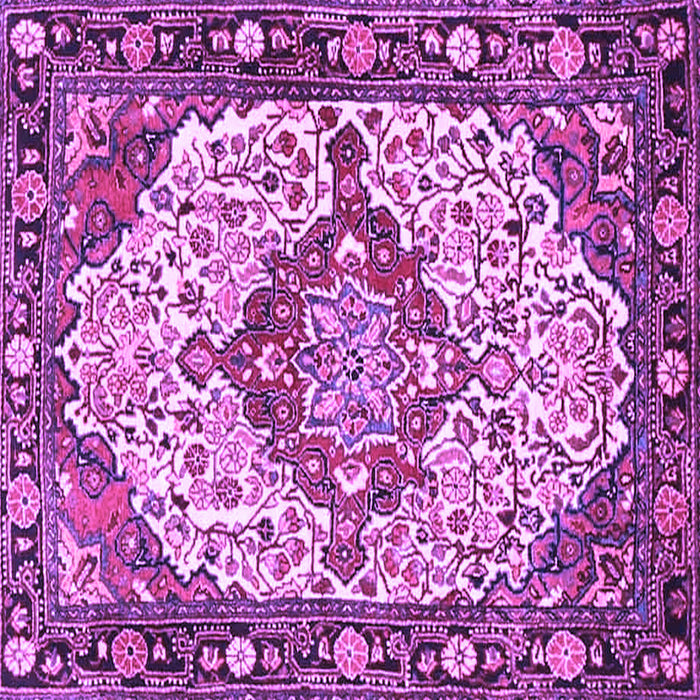 Square Medallion Purple Traditional Rug, tr4711pur