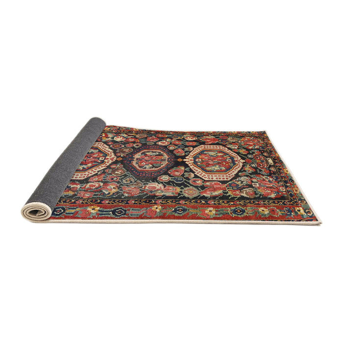 Sideview of Traditional Saffron Red Medallion Rug, tr4712