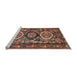 Sideview of Machine Washable Traditional Saffron Red Rug, wshtr4712