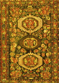 Medallion Yellow Traditional Rug, tr4712yw