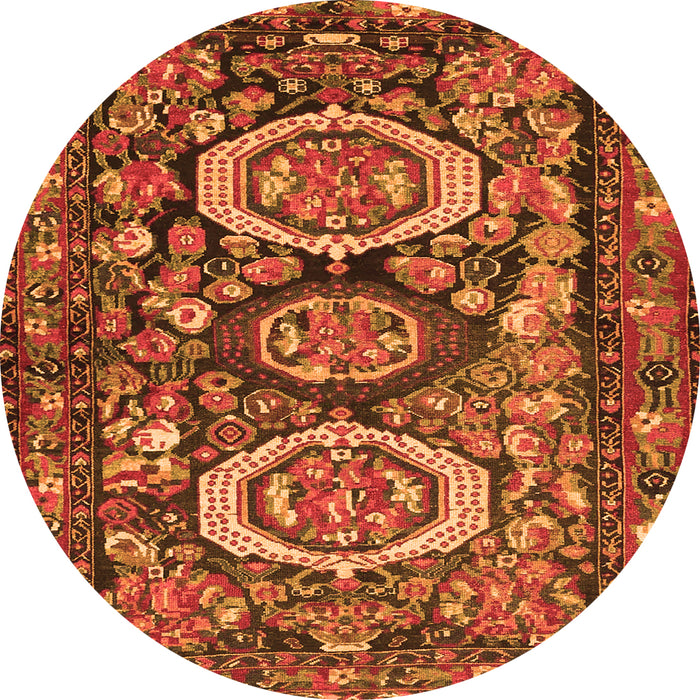 Machine Washable Medallion Orange Traditional Area Rugs, wshtr4712org