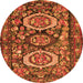 Square Medallion Orange Traditional Rug, tr4712org