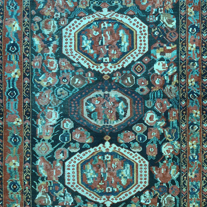 Medallion Light Blue Traditional Rug, tr4712lblu