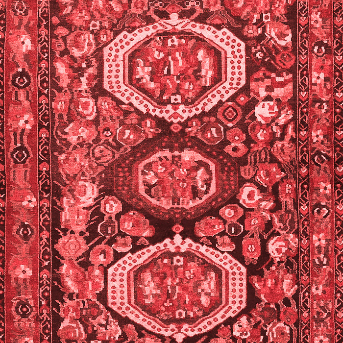 Machine Washable Medallion Red Traditional Rug, wshtr4712red
