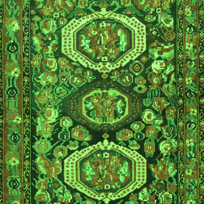 Serging Thickness of Machine Washable Medallion Green Traditional Area Rugs, wshtr4712grn