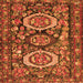 Serging Thickness of Medallion Orange Traditional Rug, tr4712org