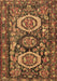 Machine Washable Medallion Brown Traditional Rug, wshtr4712brn