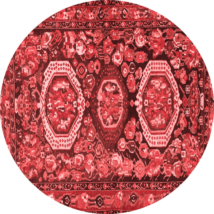 Machine Washable Medallion Red Traditional Rug, wshtr4712red