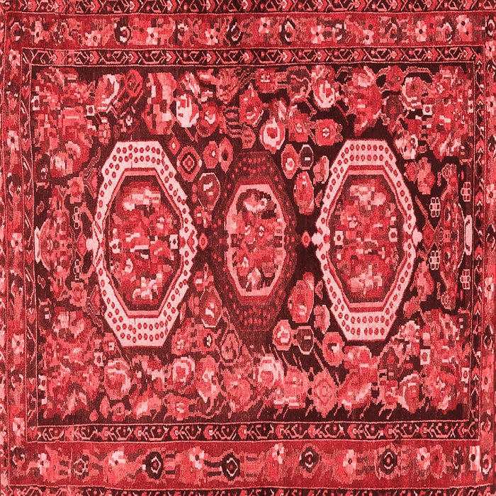 Machine Washable Medallion Red Traditional Rug, wshtr4712red