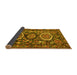 Sideview of Medallion Yellow Traditional Rug, tr4712yw