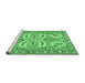 Sideview of Machine Washable Persian Emerald Green Traditional Area Rugs, wshtr4713emgrn