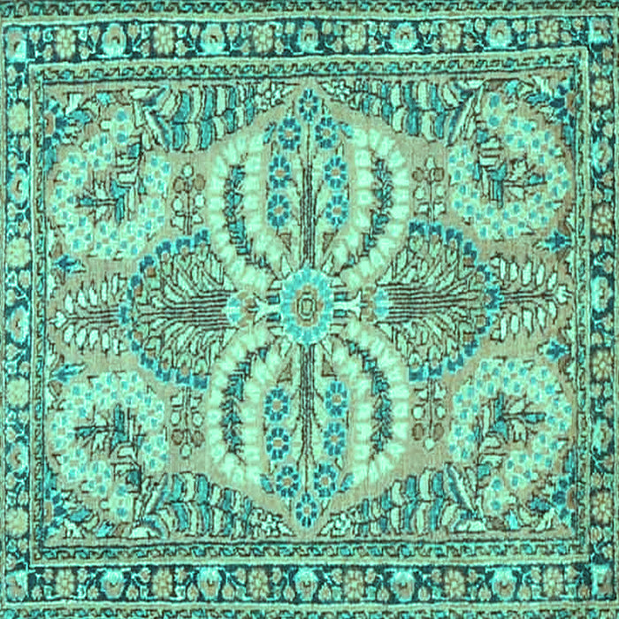 Square Persian Turquoise Traditional Rug, tr4713turq