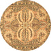 Round Machine Washable Persian Brown Traditional Rug, wshtr4713brn