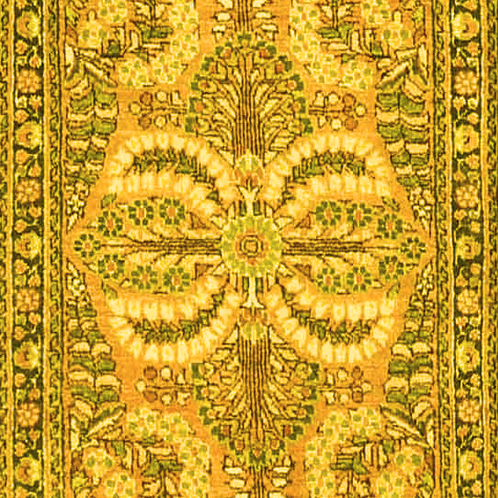 Machine Washable Persian Yellow Traditional Rug, wshtr4713yw