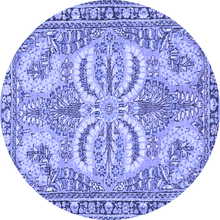 Round Persian Blue Traditional Rug, tr4713blu
