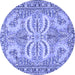 Round Persian Blue Traditional Rug, tr4713blu