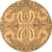 Round Persian Brown Traditional Rug, tr4713brn