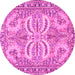 Round Persian Pink Traditional Rug, tr4713pnk