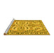 Sideview of Machine Washable Persian Yellow Traditional Rug, wshtr4713yw