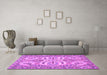 Machine Washable Persian Purple Traditional Area Rugs in a Living Room, wshtr4713pur