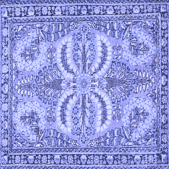 Square Persian Blue Traditional Rug, tr4713blu