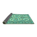 Sideview of Persian Turquoise Traditional Rug, tr4713turq