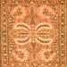 Round Machine Washable Persian Orange Traditional Area Rugs, wshtr4713org