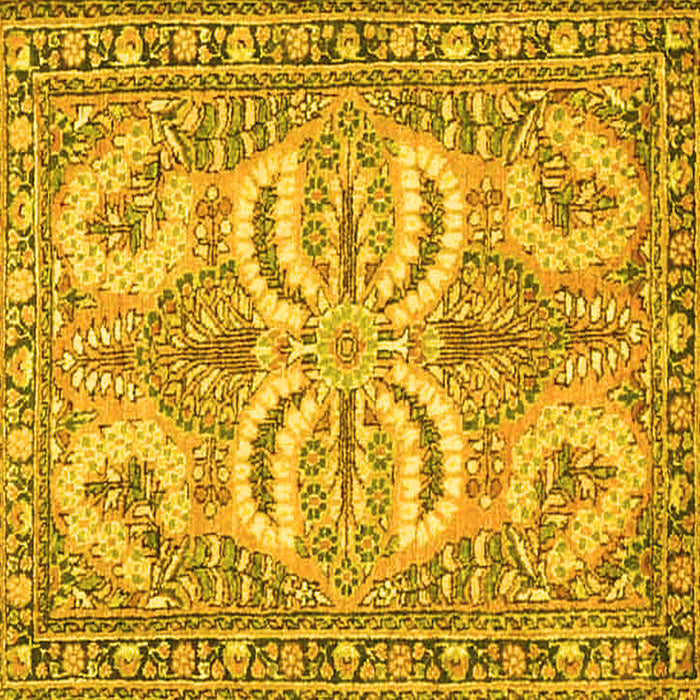 Square Persian Yellow Traditional Rug, tr4713yw