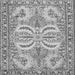 Round Machine Washable Persian Gray Traditional Rug, wshtr4713gry