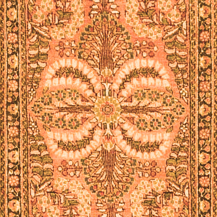 Serging Thickness of Machine Washable Persian Orange Traditional Area Rugs, wshtr4713org