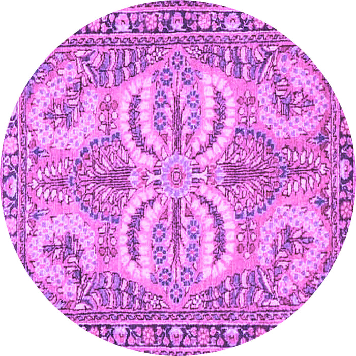 Round Persian Purple Traditional Rug, tr4713pur