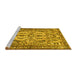 Sideview of Machine Washable Persian Yellow Traditional Rug, wshtr4714yw