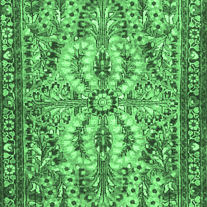Machine Washable Persian Emerald Green Traditional Area Rugs, wshtr4714emgrn