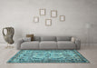 Machine Washable Persian Light Blue Traditional Rug in a Living Room, wshtr4714lblu