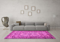 Machine Washable Persian Pink Traditional Rug, wshtr4714pnk