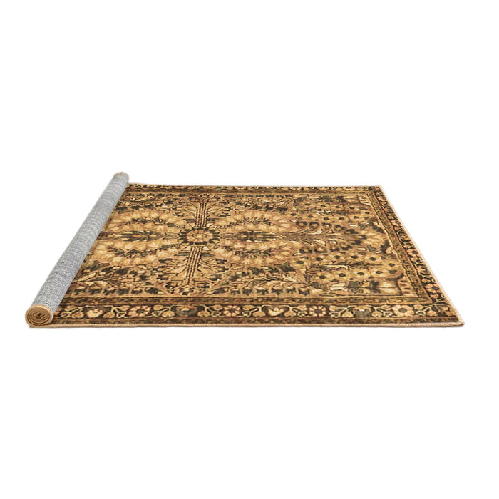 Sideview of Machine Washable Persian Brown Traditional Rug, wshtr4714brn