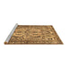 Sideview of Machine Washable Persian Brown Traditional Rug, wshtr4714brn