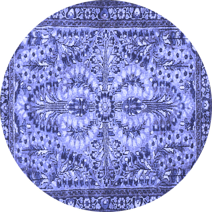 Round Persian Blue Traditional Rug, tr4714blu