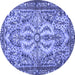 Round Persian Blue Traditional Rug, tr4714blu