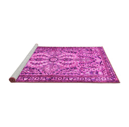 Sideview of Machine Washable Persian Pink Traditional Rug, wshtr4714pnk