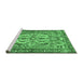 Sideview of Machine Washable Persian Emerald Green Traditional Area Rugs, wshtr4714emgrn