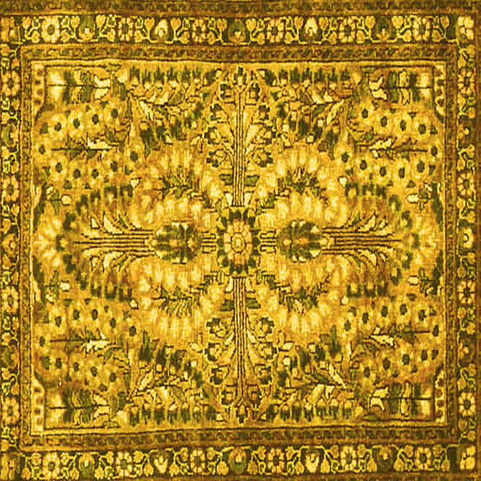 Square Persian Yellow Traditional Rug, tr4714yw