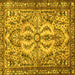 Square Persian Yellow Traditional Rug, tr4714yw